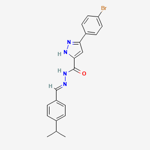 molecular formula C20H19BrN4O B6431666 3-(4-bromophenyl)-N'-[(1E)-[4-(propan-2-yl)phenyl]methylidene]-1H-pyrazole-5-carbohydrazide CAS No. 306758-24-7