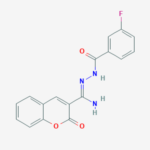 N'-[(Z)-amino(2-oxo-2H-chromen-3-yl)methylidene]-3-fluorobenzohydrazide