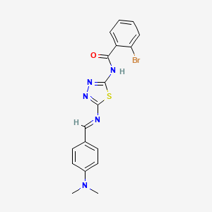 molecular formula C18H16BrN5OS B6431688 2-bromo-N-{5-[(E)-{[4-(dimethylamino)phenyl]methylidene}amino]-1,3,4-thiadiazol-2-yl}benzamide CAS No. 850902-94-2