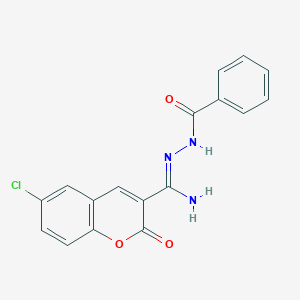 molecular formula C17H12ClN3O3 B6431694 N'-[(Z)-amino(6-chloro-2-oxo-2H-chromen-3-yl)methylidene]benzohydrazide CAS No. 326913-53-5