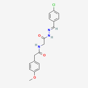 molecular formula C18H18ClN3O3 B6431701 N-({N'-[(1E)-(4-chlorophenyl)methylidene]hydrazinecarbonyl}methyl)-2-(4-methoxyphenyl)acetamide CAS No. 391884-82-5