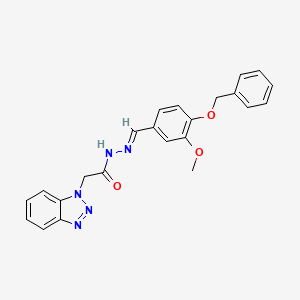 molecular formula C23H21N5O3 B6431712 2-(1H-1,2,3-benzotriazol-1-yl)-N'-[(1E)-[4-(benzyloxy)-3-methoxyphenyl]methylidene]acetohydrazide CAS No. 305353-25-7