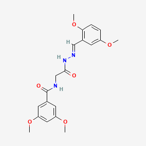 molecular formula C20H23N3O6 B6431713 N-({N'-[(1E)-(2,5-dimethoxyphenyl)methylidene]hydrazinecarbonyl}methyl)-3,5-dimethoxybenzamide CAS No. 391883-05-9