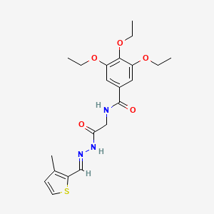 molecular formula C21H27N3O5S B6431737 3,4,5-triethoxy-N-({N'-[(1E)-(3-methylthiophen-2-yl)methylidene]hydrazinecarbonyl}methyl)benzamide CAS No. 391893-46-2