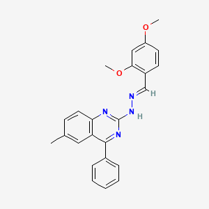 2-[(E)-2-[(2,4-dimethoxyphenyl)methylidene]hydrazin-1-yl]-6-methyl-4-phenylquinazoline
