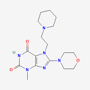 molecular formula C17H26N6O3 B6431791 3-methyl-8-(morpholin-4-yl)-7-[2-(piperidin-1-yl)ethyl]-2,3,6,7-tetrahydro-1H-purine-2,6-dione CAS No. 333305-35-4