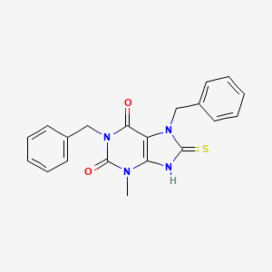 molecular formula C20H18N4O2S B6431792 1,7-dibenzyl-3-methyl-8-sulfanyl-2,3,6,7-tetrahydro-1H-purine-2,6-dione CAS No. 330990-54-0