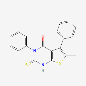 molecular formula C19H14N2OS2 B6431800 6-methyl-3,5-diphenyl-2-sulfanylidene-1H,2H,3H,4H-thieno[2,3-d]pyrimidin-4-one CAS No. 315711-23-0