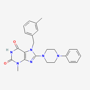 3-methyl-7-[(3-methylphenyl)methyl]-8-(4-phenylpiperazin-1-yl)-2,3,6,7-tetrahydro-1H-purine-2,6-dione