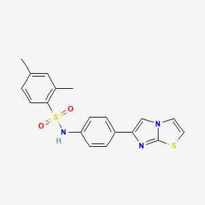 molecular formula C19H17N3O2S2 B6431807 N-(4-{imidazo[2,1-b][1,3]thiazol-6-yl}phenyl)-2,4-dimethylbenzene-1-sulfonamide CAS No. 667910-43-2