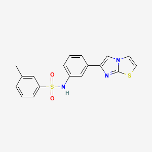 molecular formula C18H15N3O2S2 B6431810 N-(3-{imidazo[2,1-b][1,3]thiazol-6-yl}phenyl)-3-methylbenzene-1-sulfonamide CAS No. 667910-58-9