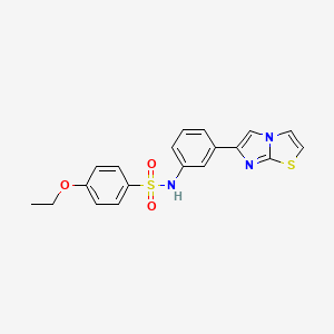 molecular formula C19H17N3O3S2 B6431817 4-ethoxy-N-(3-{imidazo[2,1-b][1,3]thiazol-6-yl}phenyl)benzene-1-sulfonamide CAS No. 667910-61-4