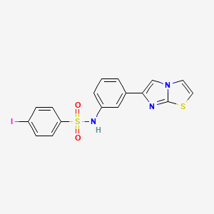 molecular formula C17H12IN3O2S2 B6431822 N-(3-{imidazo[2,1-b][1,3]thiazol-6-yl}phenyl)-4-iodobenzene-1-sulfonamide CAS No. 667910-78-3