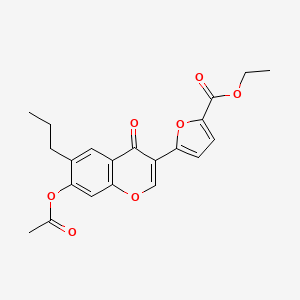 molecular formula C21H20O7 B6431826 ethyl 5-[7-(acetyloxy)-4-oxo-6-propyl-4H-chromen-3-yl]furan-2-carboxylate CAS No. 299951-57-8