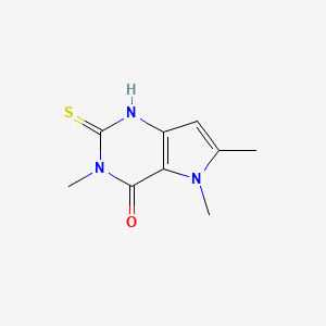 molecular formula C9H11N3OS B6431841 3,5,6-trimethyl-2-sulfanylidene-1H,2H,3H,4H,5H-pyrrolo[3,2-d]pyrimidin-4-one CAS No. 1378866-18-2