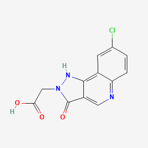 2-{8-chloro-3-oxo-2H,3H,5H-pyrazolo[4,3-c]quinolin-2-yl}acetic acid