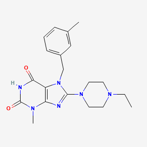 molecular formula C20H26N6O2 B6431851 8-(4-ethylpiperazin-1-yl)-3-methyl-7-[(3-methylphenyl)methyl]-2,3,6,7-tetrahydro-1H-purine-2,6-dione CAS No. 499210-88-7