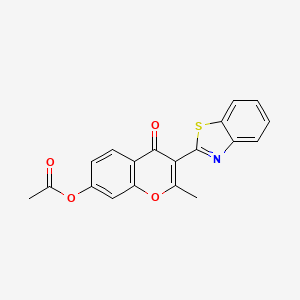 molecular formula C19H13NO4S B6431854 3-(1,3-benzothiazol-2-yl)-2-methyl-4-oxo-4H-chromen-7-yl acetate CAS No. 299953-24-5