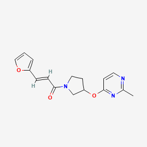 molecular formula C16H17N3O3 B6431888 (2E)-3-(furan-2-yl)-1-{3-[(2-methylpyrimidin-4-yl)oxy]pyrrolidin-1-yl}prop-2-en-1-one CAS No. 2034894-13-6