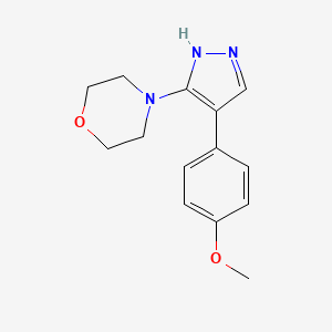 molecular formula C14H17N3O2 B6432057 4-[4-(4-methoxyphenyl)-1H-pyrazol-3-yl]morpholine CAS No. 88743-52-6