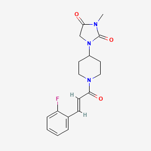 molecular formula C18H20FN3O3 B6432061 1-{1-[(2E)-3-(2-fluorophenyl)prop-2-enoyl]piperidin-4-yl}-3-methylimidazolidine-2,4-dione CAS No. 2321335-96-8