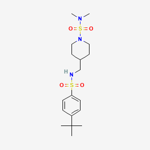 molecular formula C18H31N3O4S2 B6432068 4-[(4-tert-butylbenzenesulfonamido)methyl]-N,N-dimethylpiperidine-1-sulfonamide CAS No. 2319836-91-2