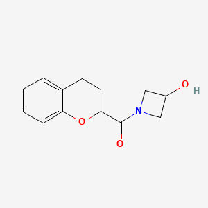 molecular formula C13H15NO3 B6432084 1-(3,4-dihydro-2H-1-benzopyran-2-carbonyl)azetidin-3-ol CAS No. 2320145-54-6