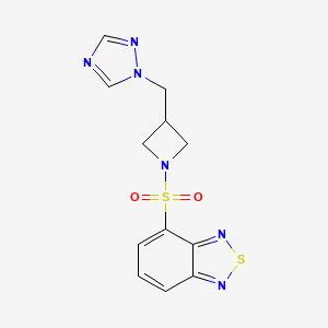 molecular formula C12H12N6O2S2 B6432095 4-({3-[(1H-1,2,4-triazol-1-yl)methyl]azetidin-1-yl}sulfonyl)-2,1,3-benzothiadiazole CAS No. 2180010-78-8
