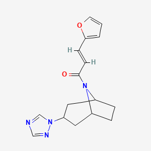 molecular formula C16H18N4O2 B6432102 (2E)-3-(furan-2-yl)-1-[3-(1H-1,2,4-triazol-1-yl)-8-azabicyclo[3.2.1]octan-8-yl]prop-2-en-1-one CAS No. 2321335-94-6