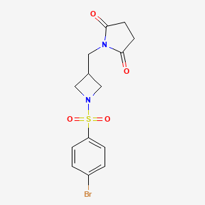 molecular formula C14H15BrN2O4S B6432108 1-{[1-(4-bromobenzenesulfonyl)azetidin-3-yl]methyl}pyrrolidine-2,5-dione CAS No. 2189500-20-5