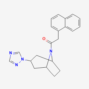 molecular formula C21H22N4O B6432123 2-(naphthalen-1-yl)-1-[3-(1H-1,2,4-triazol-1-yl)-8-azabicyclo[3.2.1]octan-8-yl]ethan-1-one CAS No. 2309800-77-7