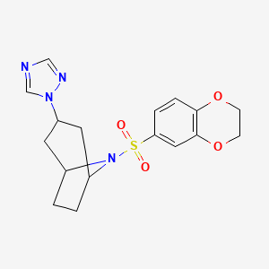 8-(2,3-dihydro-1,4-benzodioxine-6-sulfonyl)-3-(1H-1,2,4-triazol-1-yl)-8-azabicyclo[3.2.1]octane