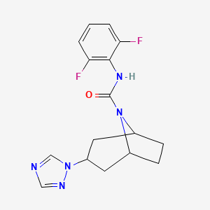 molecular formula C16H17F2N5O B6432149 N-(2,6-difluorophenyl)-3-(1H-1,2,4-triazol-1-yl)-8-azabicyclo[3.2.1]octane-8-carboxamide CAS No. 2309731-77-7