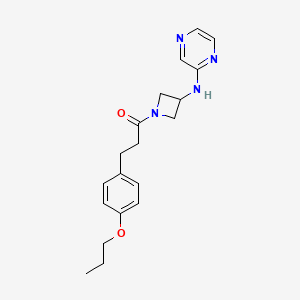 molecular formula C19H24N4O2 B6432158 3-(4-propoxyphenyl)-1-{3-[(pyrazin-2-yl)amino]azetidin-1-yl}propan-1-one CAS No. 2177366-37-7