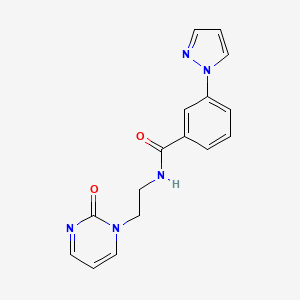 molecular formula C16H15N5O2 B6432175 N-[2-(2-oxo-1,2-dihydropyrimidin-1-yl)ethyl]-3-(1H-pyrazol-1-yl)benzamide CAS No. 2189500-04-5