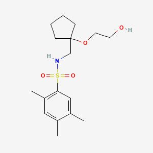 N-{[1-(2-hydroxyethoxy)cyclopentyl]methyl}-2,4,5-trimethylbenzene-1-sulfonamide