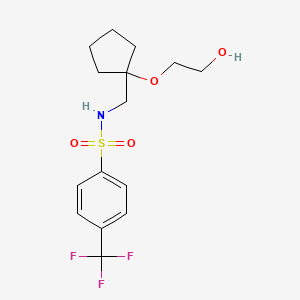 molecular formula C15H20F3NO4S B6432197 N-{[1-(2-hydroxyethoxy)cyclopentyl]methyl}-4-(trifluoromethyl)benzene-1-sulfonamide CAS No. 2192745-78-9