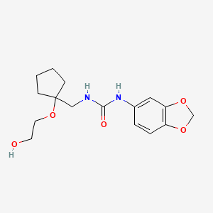 molecular formula C16H22N2O5 B6432205 3-(2H-1,3-benzodioxol-5-yl)-1-{[1-(2-hydroxyethoxy)cyclopentyl]methyl}urea CAS No. 2176270-49-6
