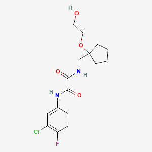 molecular formula C16H20ClFN2O4 B6432210 N'-(3-chloro-4-fluorophenyl)-N-{[1-(2-hydroxyethoxy)cyclopentyl]methyl}ethanediamide CAS No. 2176270-51-0