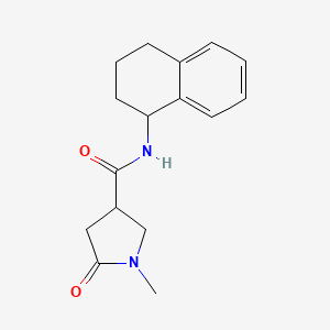 molecular formula C16H20N2O2 B6432215 1-methyl-5-oxo-N-(1,2,3,4-tetrahydronaphthalen-1-yl)pyrrolidine-3-carboxamide CAS No. 2208881-25-6