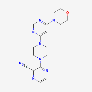 molecular formula C17H20N8O B6432230 3-{4-[6-(morpholin-4-yl)pyrimidin-4-yl]piperazin-1-yl}pyrazine-2-carbonitrile CAS No. 2548997-42-6