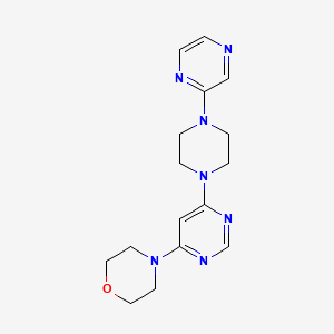 molecular formula C16H21N7O B6432236 4-{6-[4-(pyrazin-2-yl)piperazin-1-yl]pyrimidin-4-yl}morpholine CAS No. 2549051-02-5