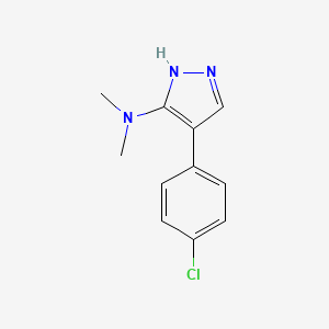molecular formula C11H12ClN3 B6432247 4-(4-chlorophenyl)-N,N-dimethyl-1H-pyrazol-3-amine CAS No. 99942-60-6