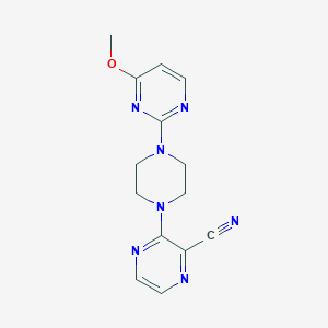 molecular formula C14H15N7O B6432264 3-[4-(4-methoxypyrimidin-2-yl)piperazin-1-yl]pyrazine-2-carbonitrile CAS No. 2549031-02-7
