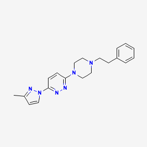 molecular formula C20H24N6 B6432275 3-(3-methyl-1H-pyrazol-1-yl)-6-[4-(2-phenylethyl)piperazin-1-yl]pyridazine CAS No. 2640881-03-2