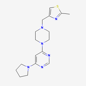 molecular formula C17H24N6S B6432278 4-{4-[(2-methyl-1,3-thiazol-4-yl)methyl]piperazin-1-yl}-6-(pyrrolidin-1-yl)pyrimidine CAS No. 2549011-06-3