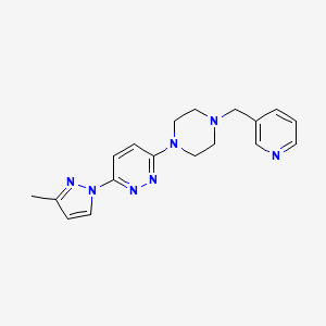 molecular formula C18H21N7 B6432282 3-(3-methyl-1H-pyrazol-1-yl)-6-{4-[(pyridin-3-yl)methyl]piperazin-1-yl}pyridazine CAS No. 2549029-09-4