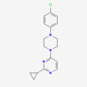molecular formula C17H19ClN4 B6432291 4-[4-(4-chlorophenyl)piperazin-1-yl]-2-cyclopropylpyrimidine CAS No. 2640830-68-6