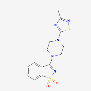 molecular formula C14H15N5O2S2 B6432293 3-[4-(3-methyl-1,2,4-thiadiazol-5-yl)piperazin-1-yl]-1lambda6,2-benzothiazole-1,1-dione CAS No. 2549013-67-2