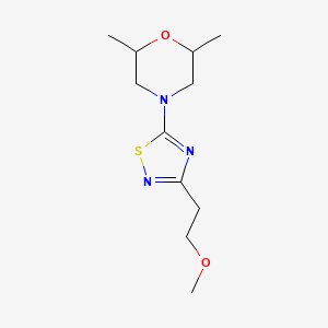 molecular formula C11H19N3O2S B6432301 4-[3-(2-methoxyethyl)-1,2,4-thiadiazol-5-yl]-2,6-dimethylmorpholine CAS No. 2548978-88-5